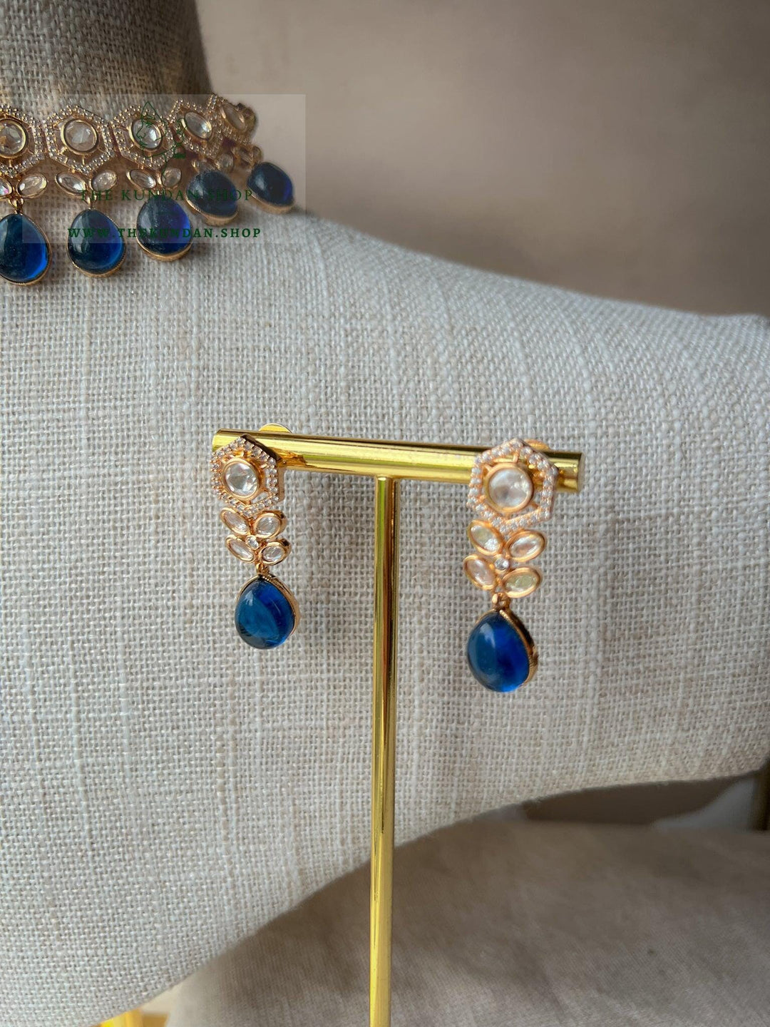 Definite in Midnight Blue Necklace Sets THE KUNDAN SHOP 