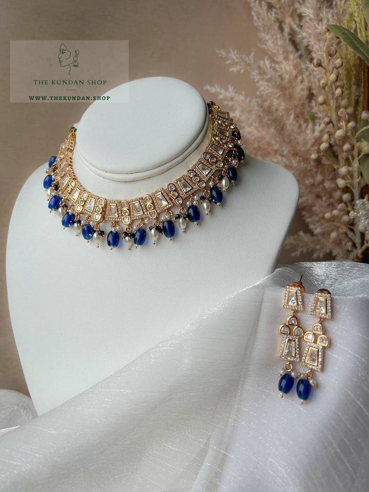 Sense in Midnight Blue Necklace Sets THE KUNDAN SHOP 