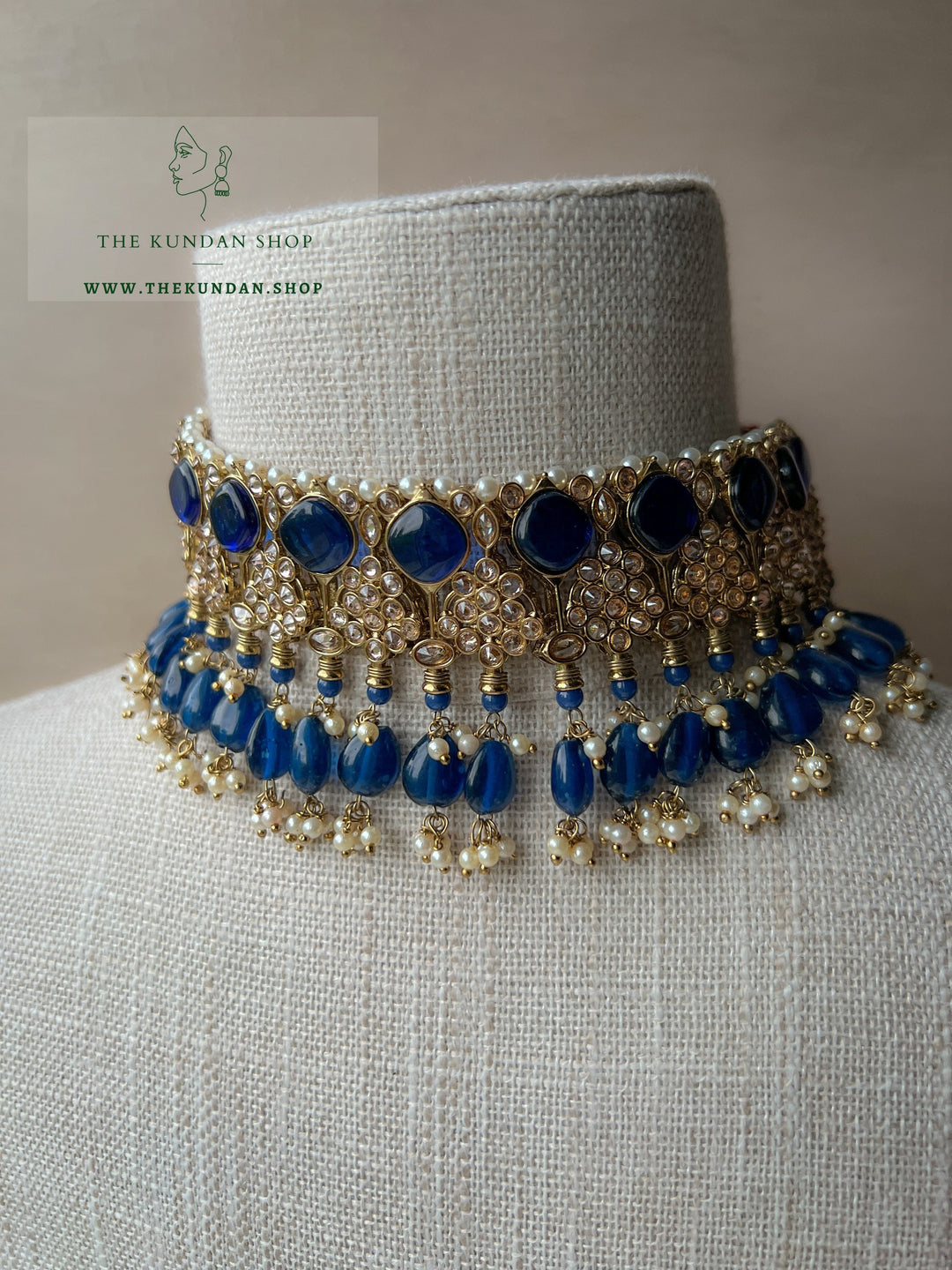 Fall Apart in Midnight Blue Necklace Sets THE KUNDAN SHOP 