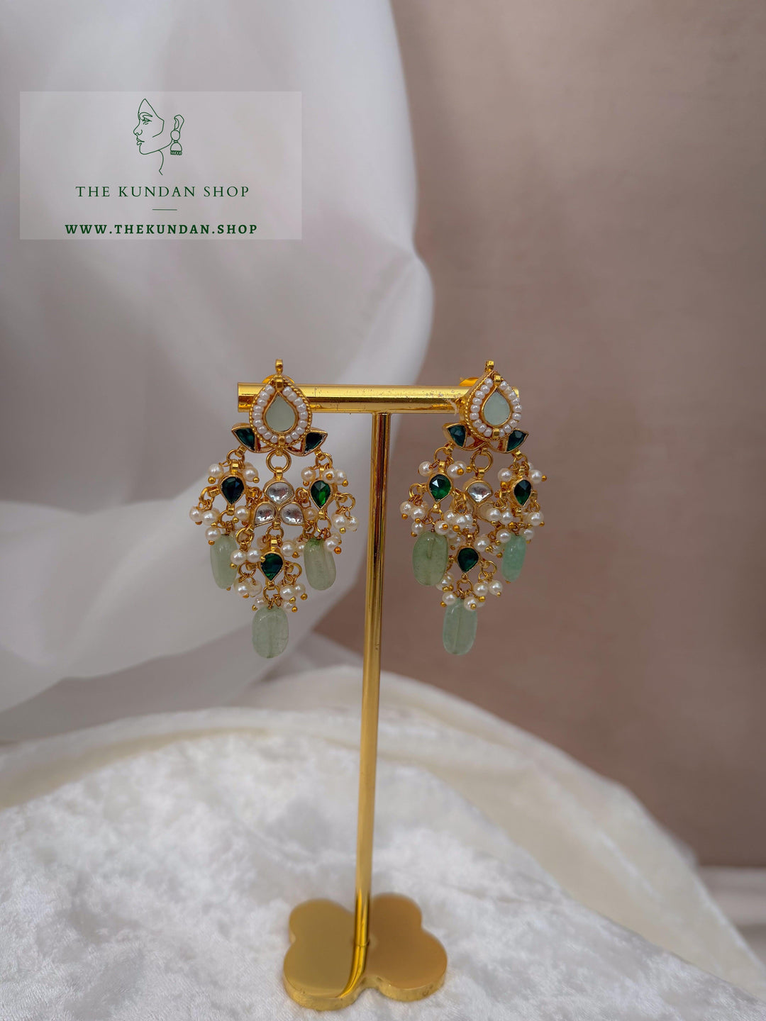 Sensation in Emerald &amp; Mint Necklace Sets THE KUNDAN SHOP 