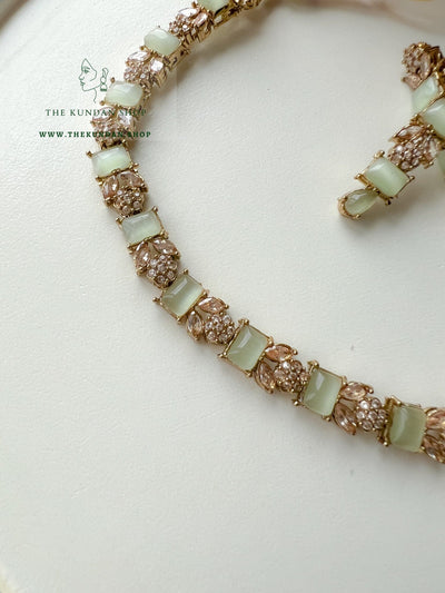 Interest Champagne in Mint Necklace Sets THE KUNDAN SHOP 