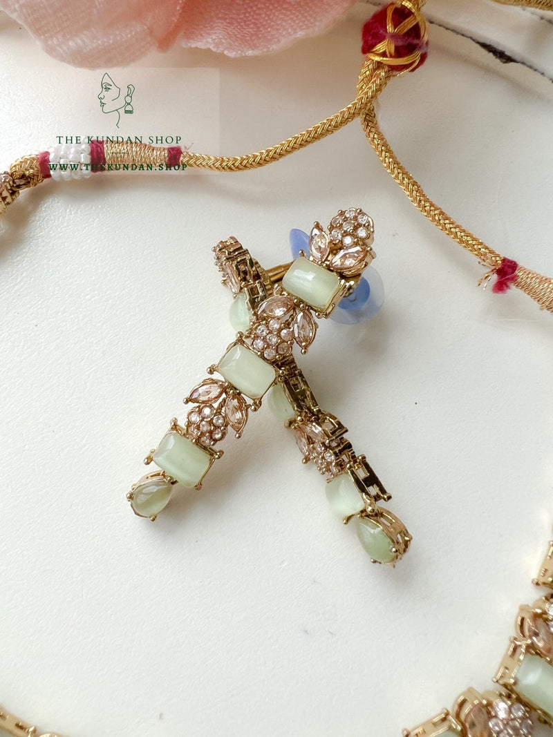 Interest Champagne in Mint Necklace Sets THE KUNDAN SHOP 