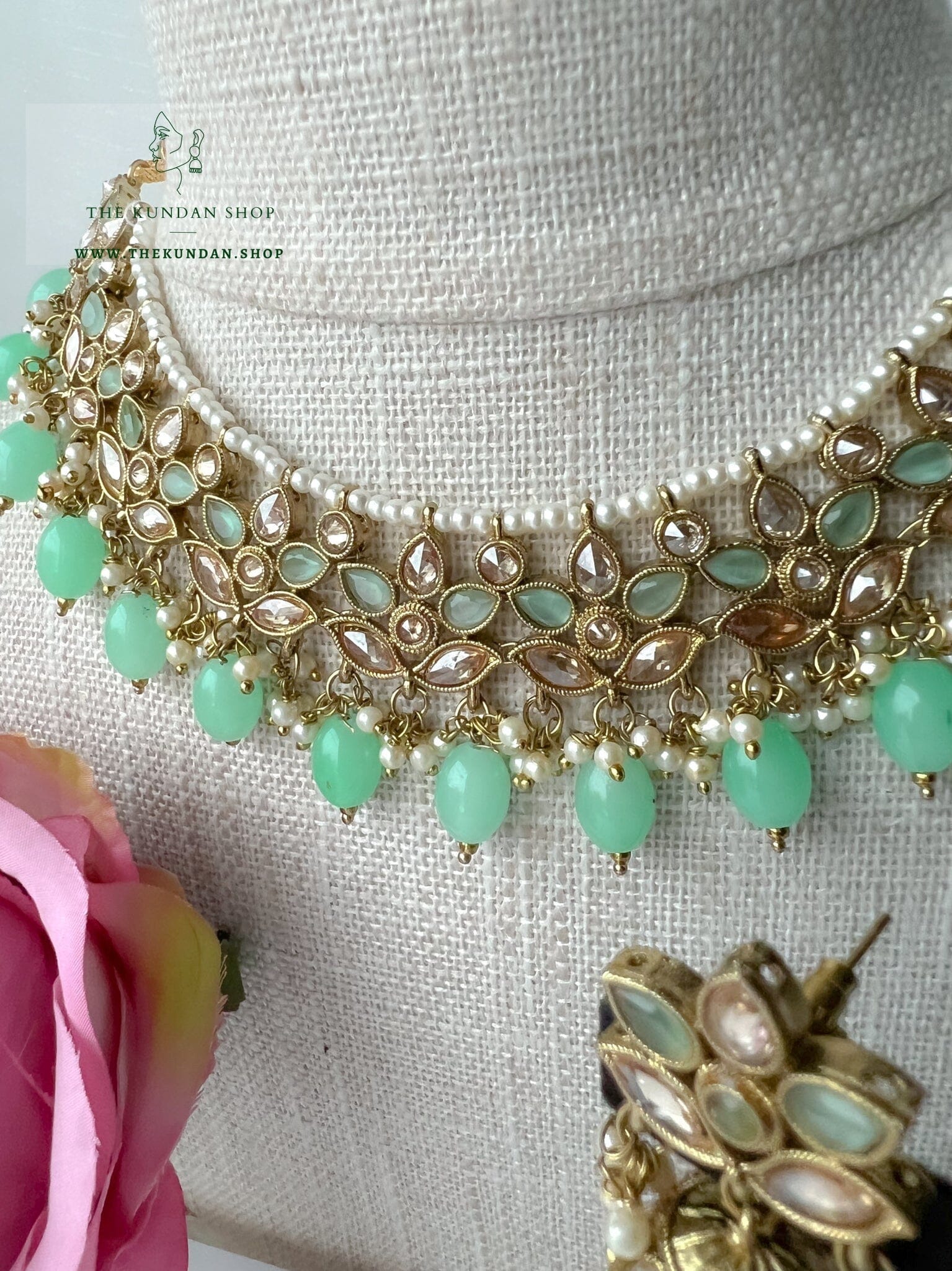 Focus in Mint Necklace Sets THE KUNDAN SHOP 