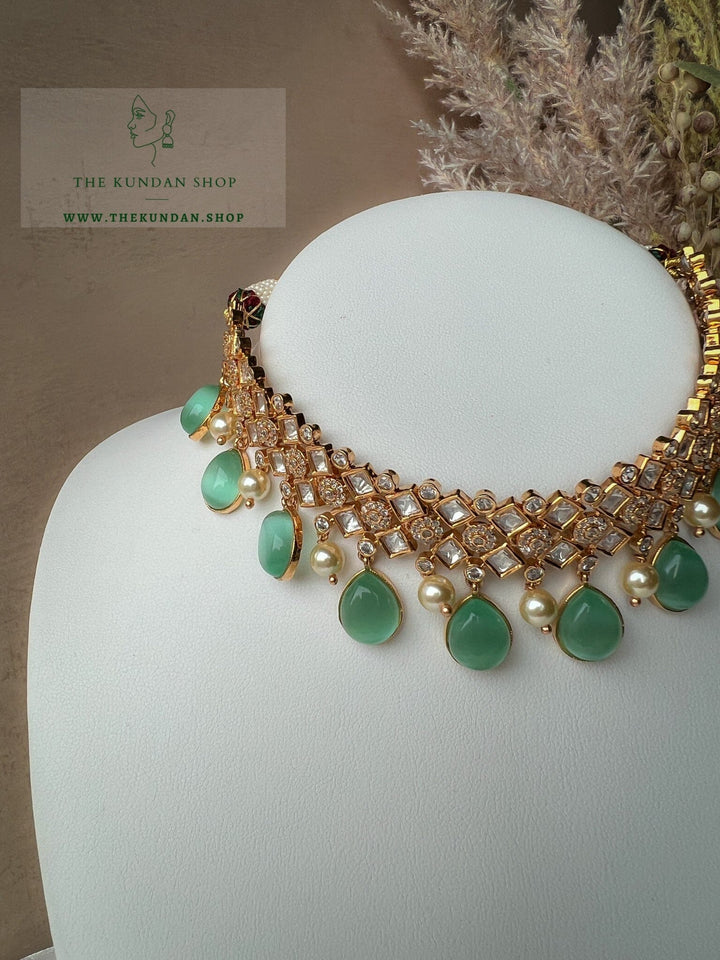 Spirited Kundan in Mint Necklace Sets THE KUNDAN SHOP 