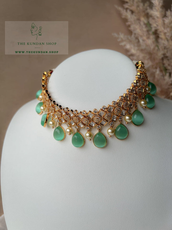 Spirited Kundan in Mint Necklace Sets THE KUNDAN SHOP 