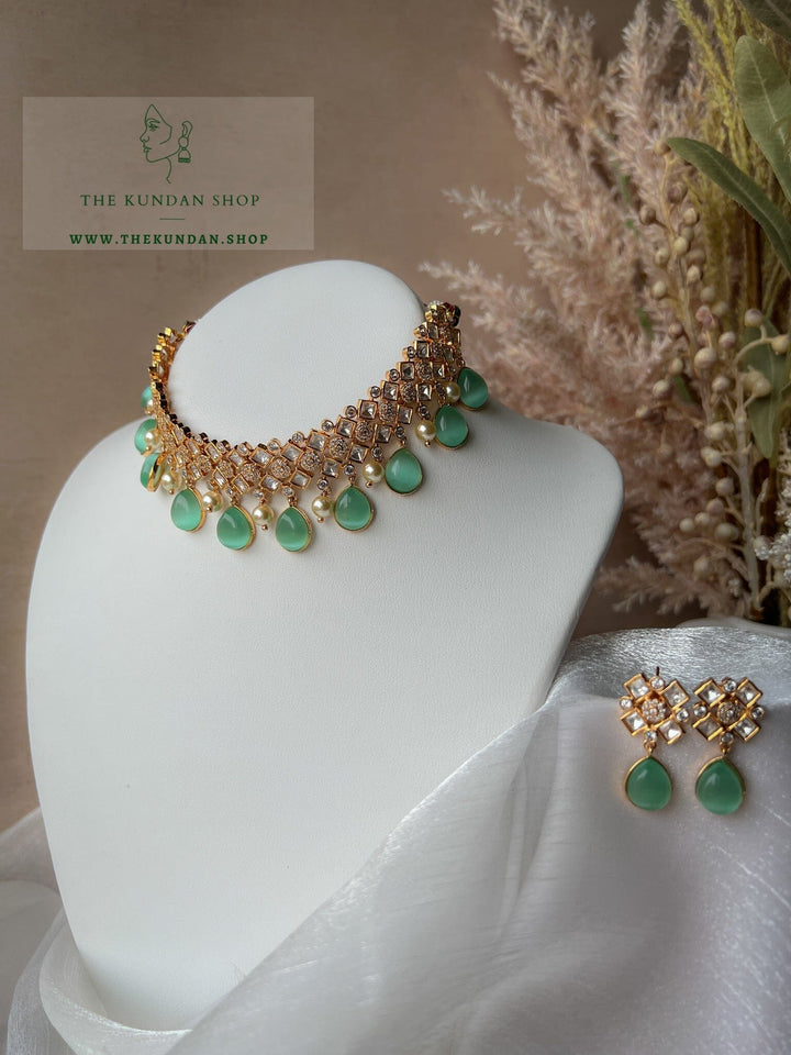 Spirited Kundan in Mint Necklace Sets THE KUNDAN SHOP 