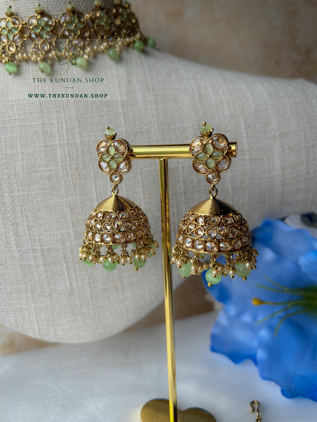 Rescued Floral in Mint Necklace Sets THE KUNDAN SHOP 