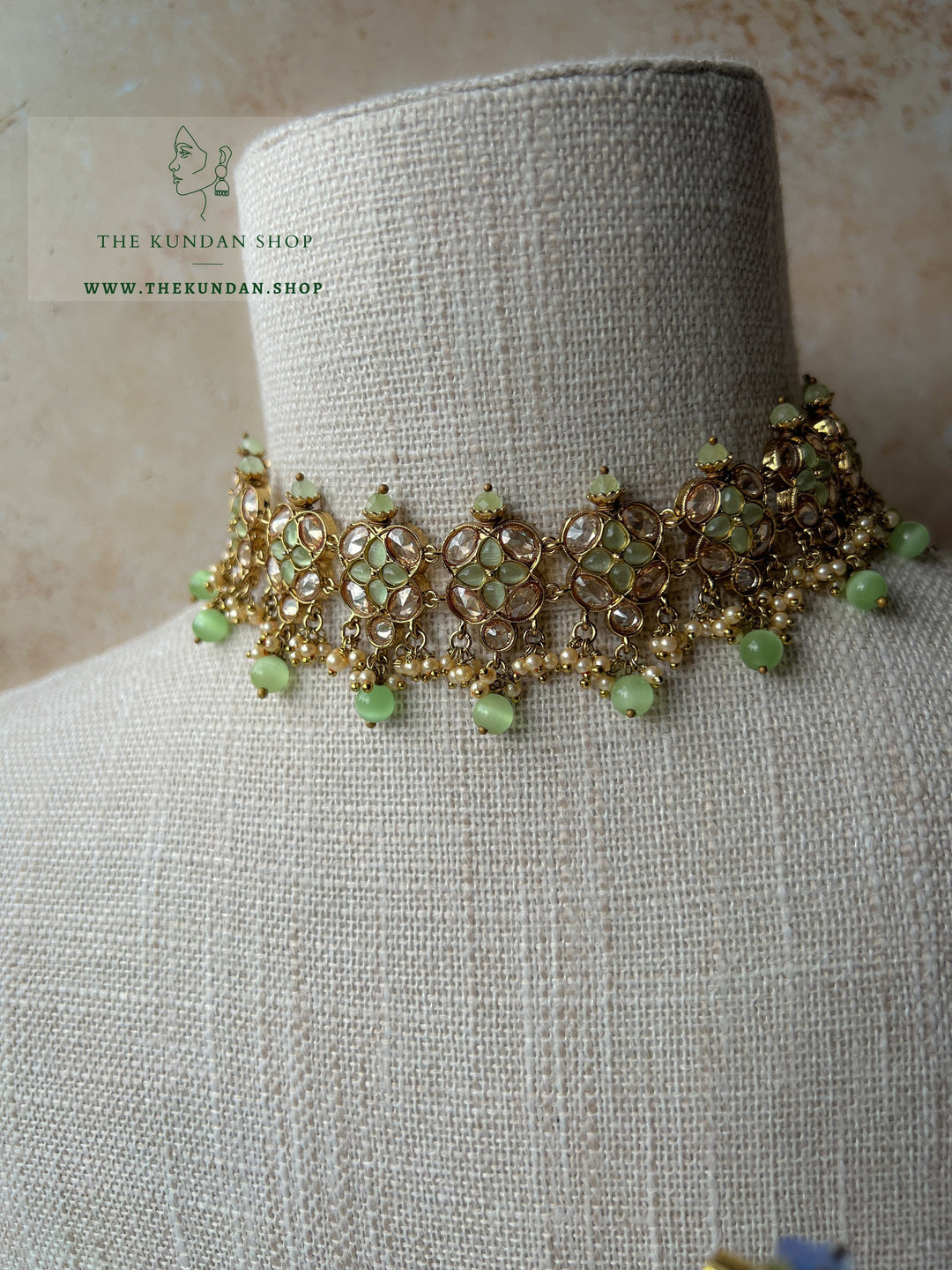 Rescued Floral in Mint Necklace Sets THE KUNDAN SHOP 