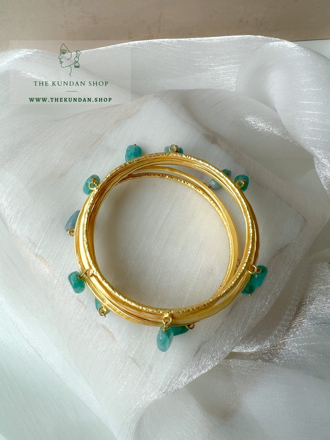Sage Bead Bangle Stack Bangles THE KUNDAN SHOP 