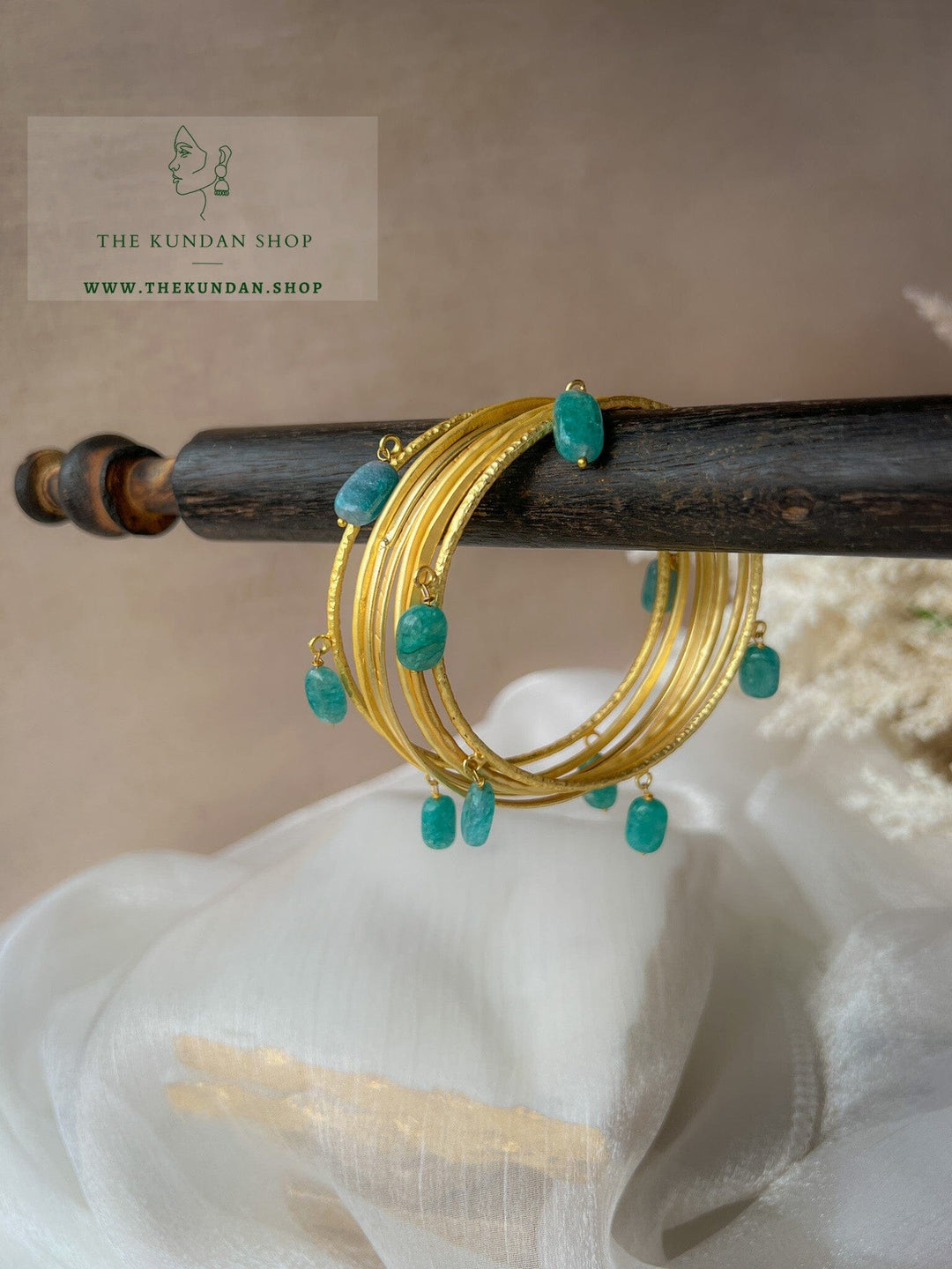 Sage Bead Bangle Stack Bangles THE KUNDAN SHOP 