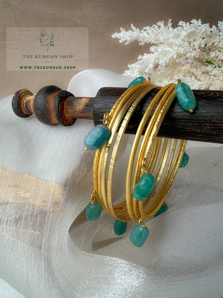 Sage Bead Bangle Stack Bangles THE KUNDAN SHOP 