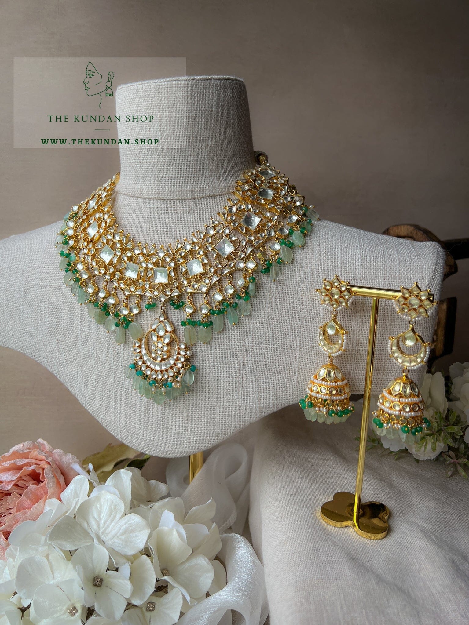 Convinced Greens & Kundan Necklace Sets THE KUNDAN SHOP 