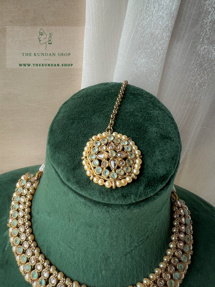 Raised in Mint Necklace Sets THE KUNDAN SHOP 