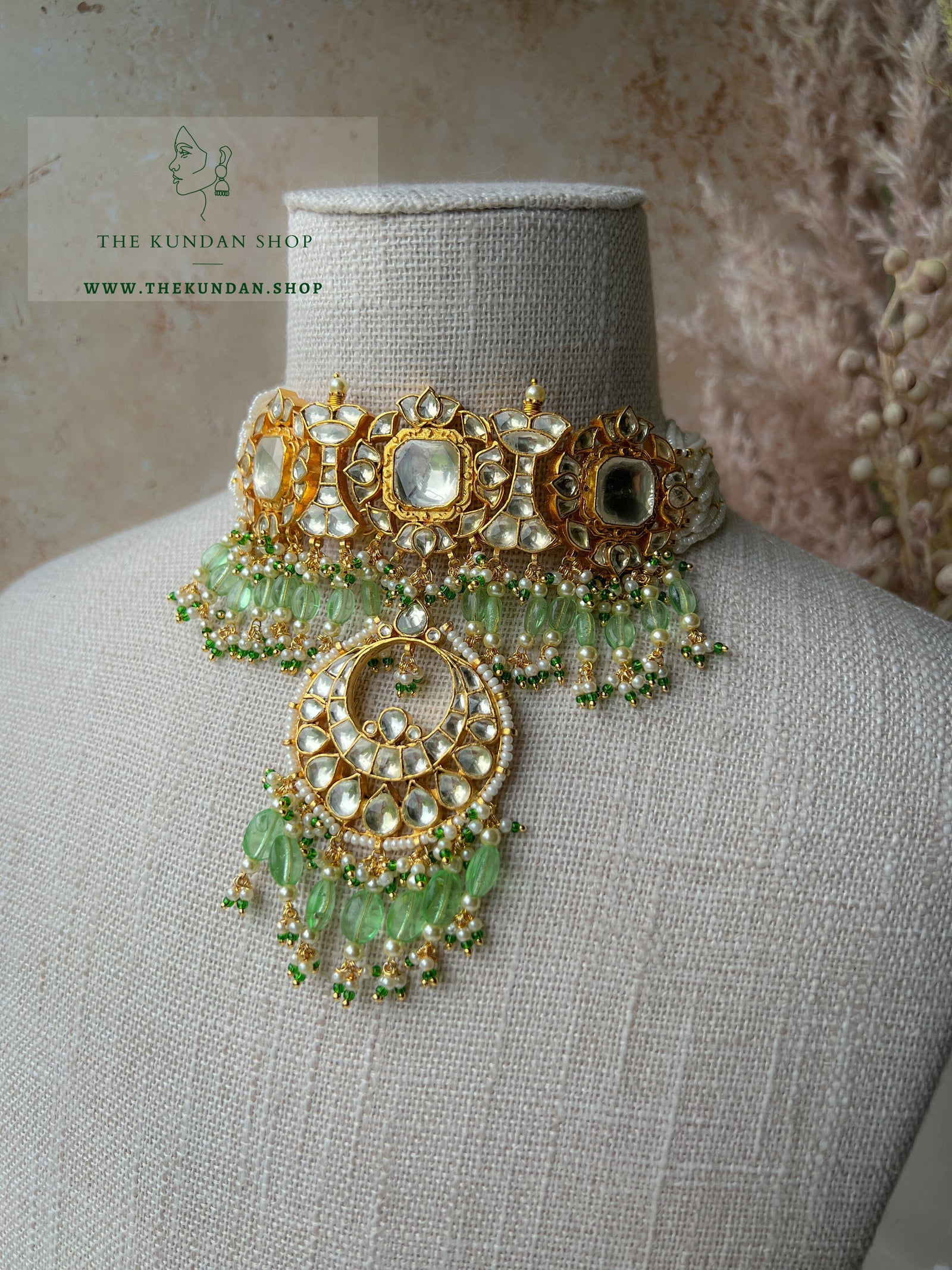 Love Story in Mint Necklace Sets THE KUNDAN SHOP 