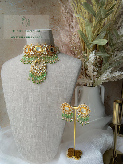 Love Story in Mint Necklace Sets THE KUNDAN SHOP 