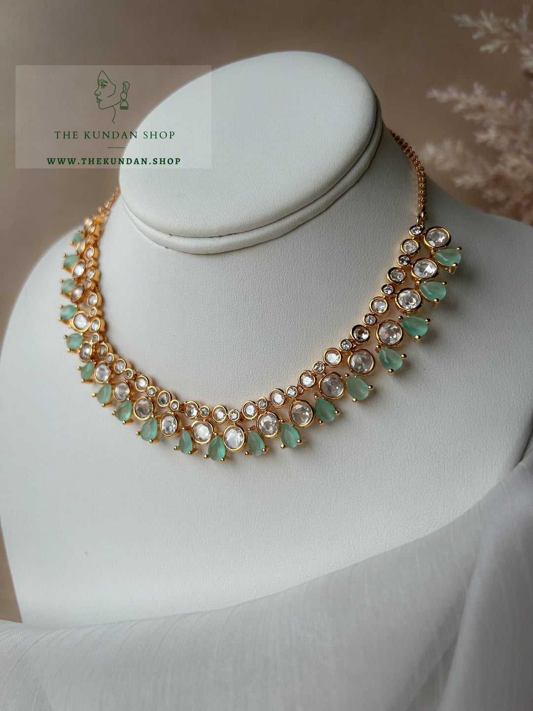 Gatekeep in Mint Necklace Sets THE KUNDAN SHOP 