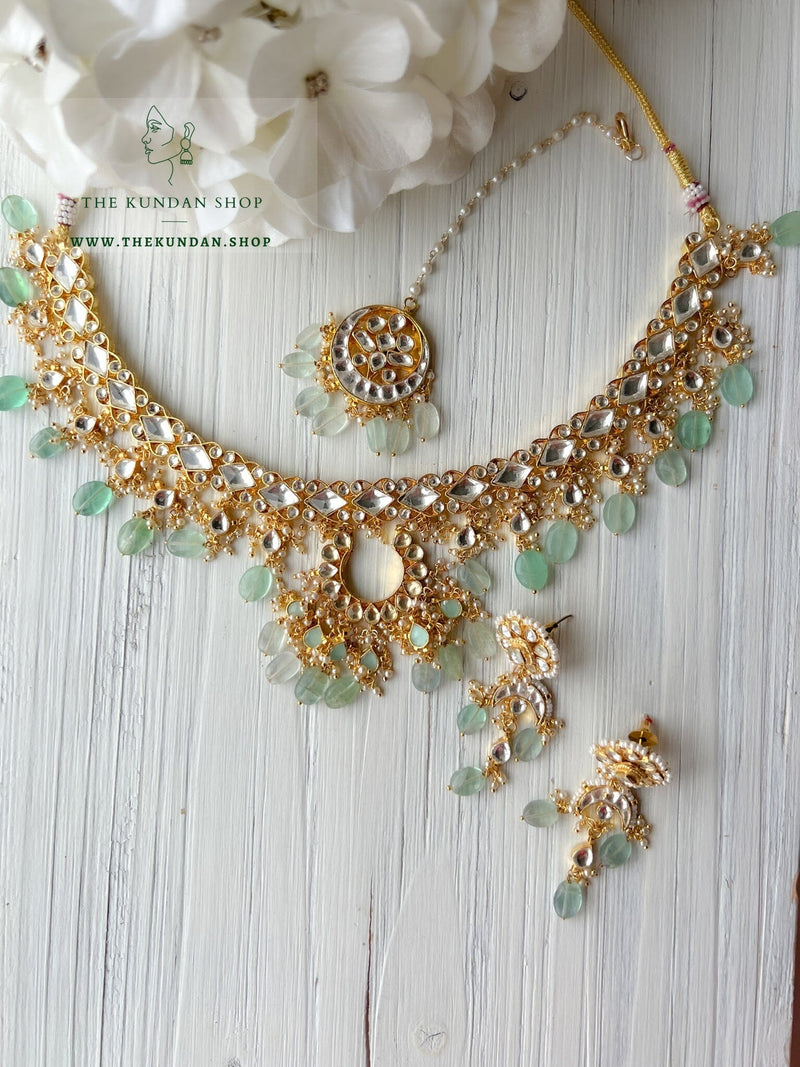 New Day in Mint & Kundan Necklace Sets THE KUNDAN SHOP 