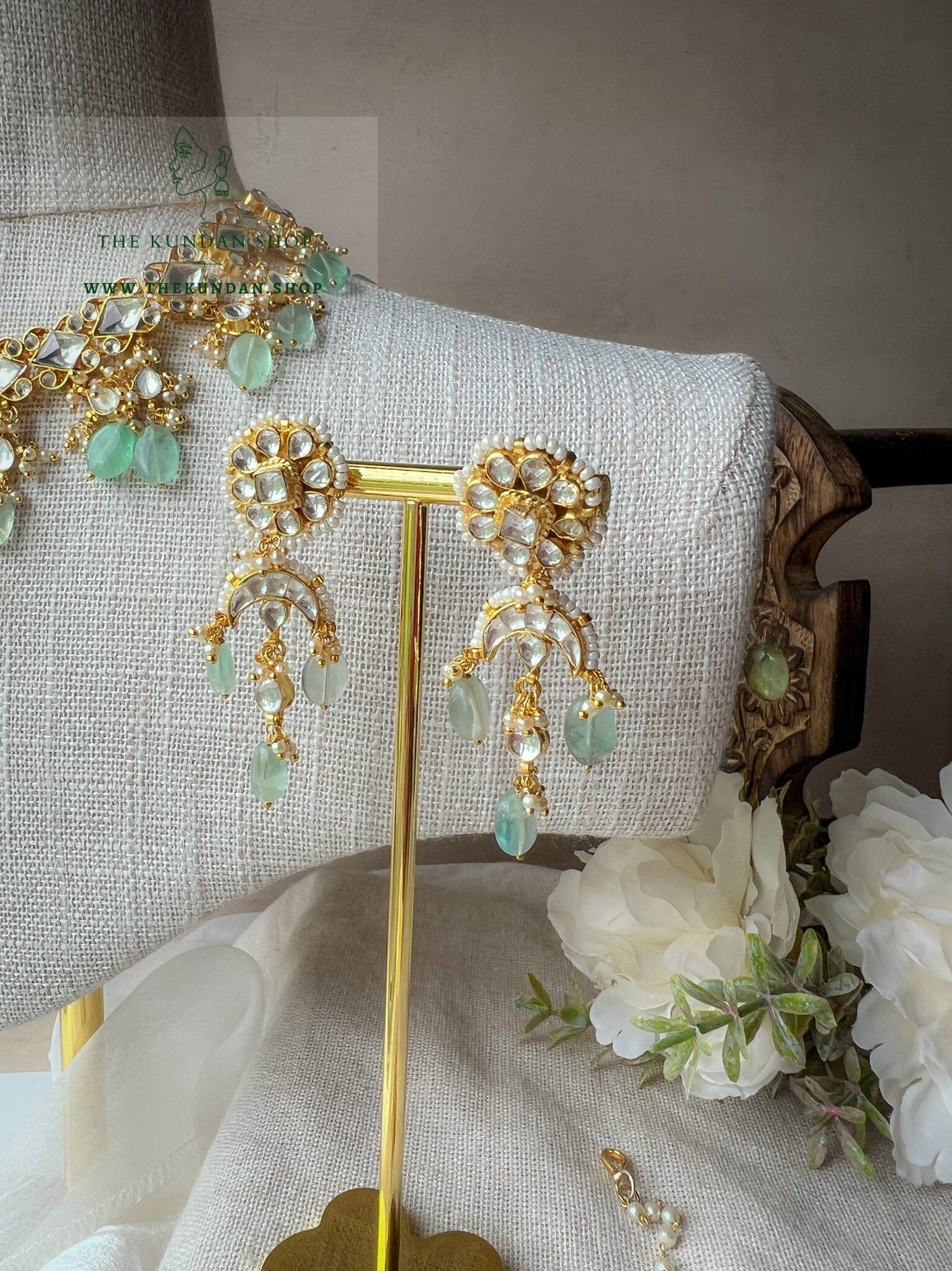 New Day in Mint & Kundan Necklace Sets THE KUNDAN SHOP 