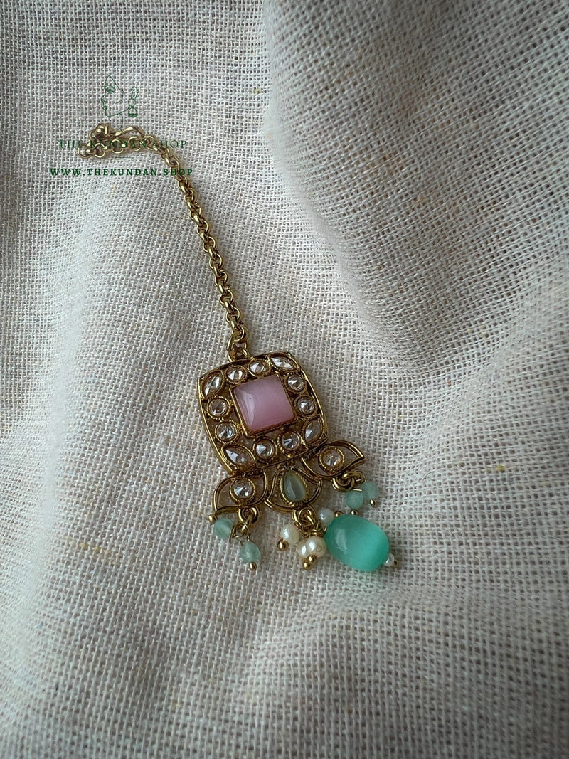 Vivid in Mint & Pink Necklace Sets THE KUNDAN SHOP 