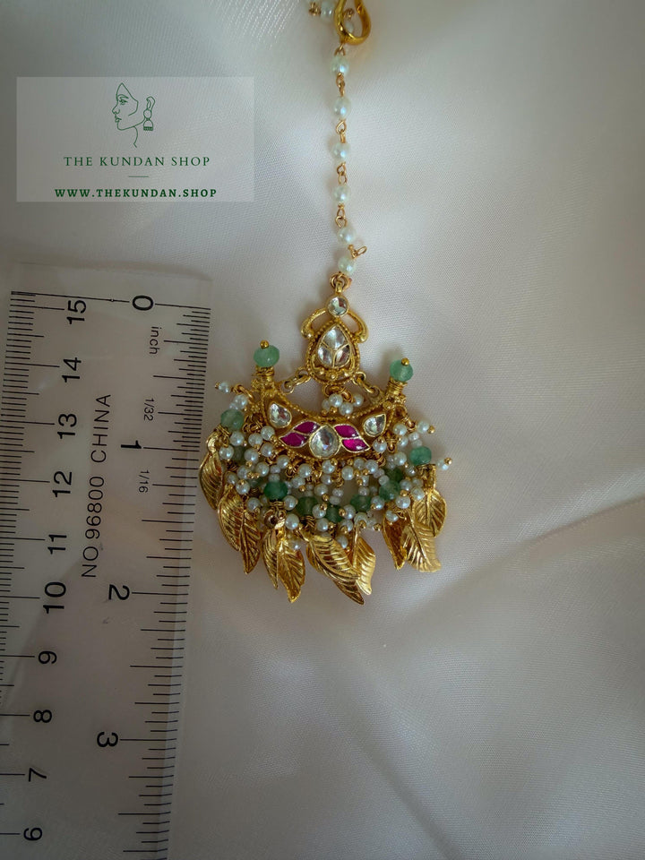 Traditional Pendant in Mint &amp; Pippal Patti