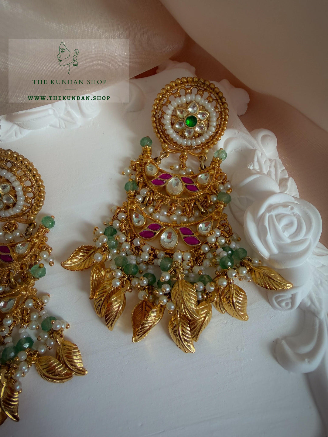 Traditional Pendant in Mint &amp; Pippal Patti