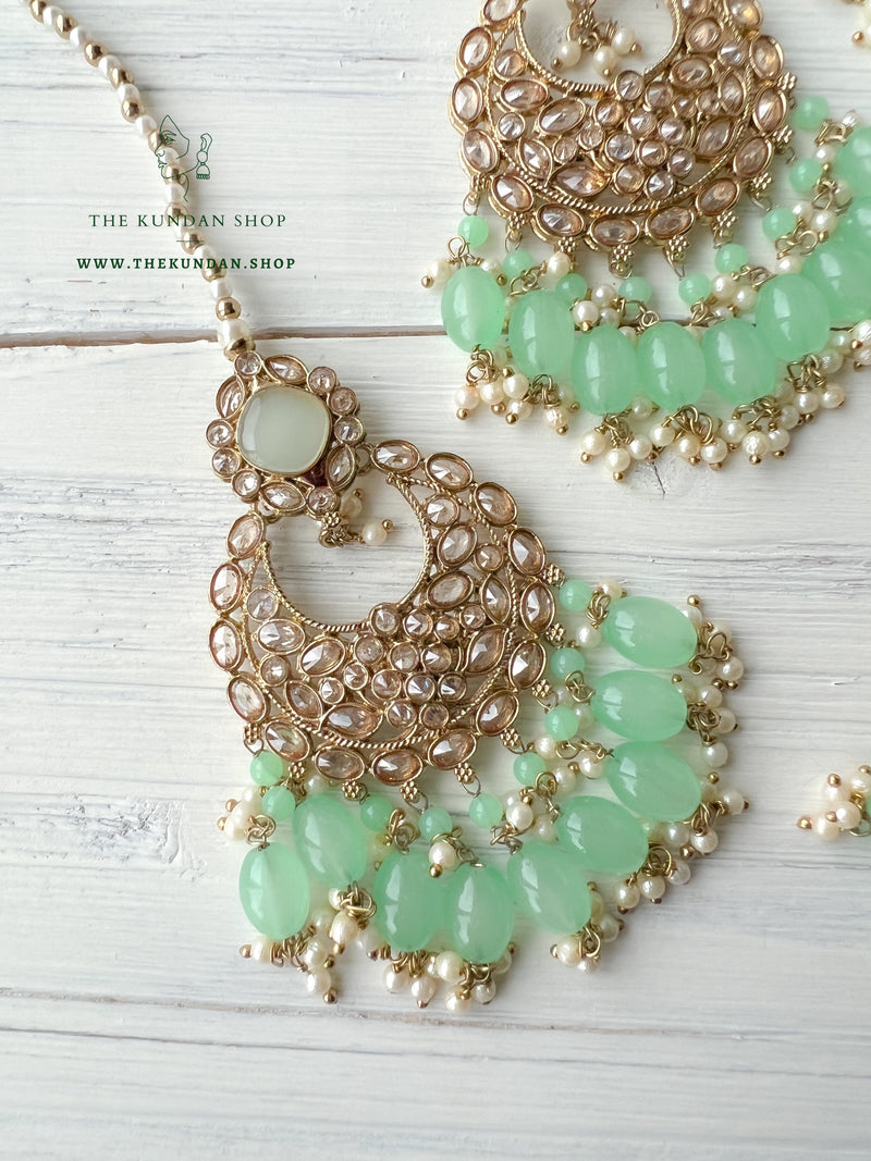 Fall Apart in Mint Necklace Sets THE KUNDAN SHOP 