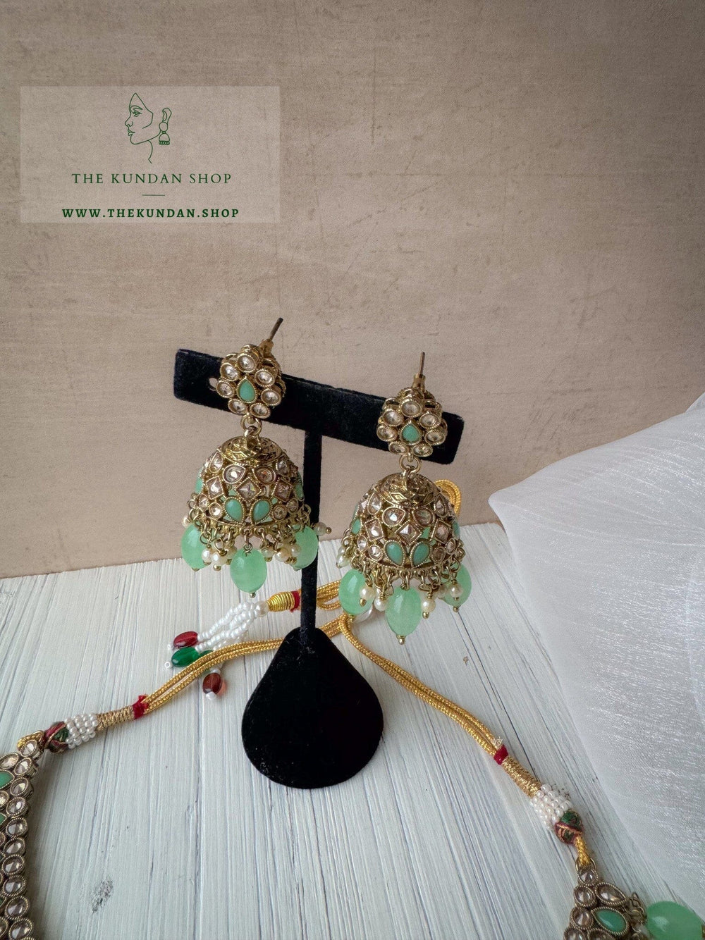 Saving Grace in Mint Necklace Sets THE KUNDAN SHOP 