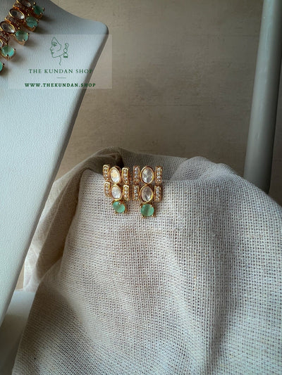 Embellished in Mint Necklace Sets THE KUNDAN SHOP 