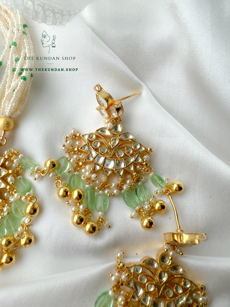 Settled in Mint Necklace Sets THE KUNDAN SHOP 