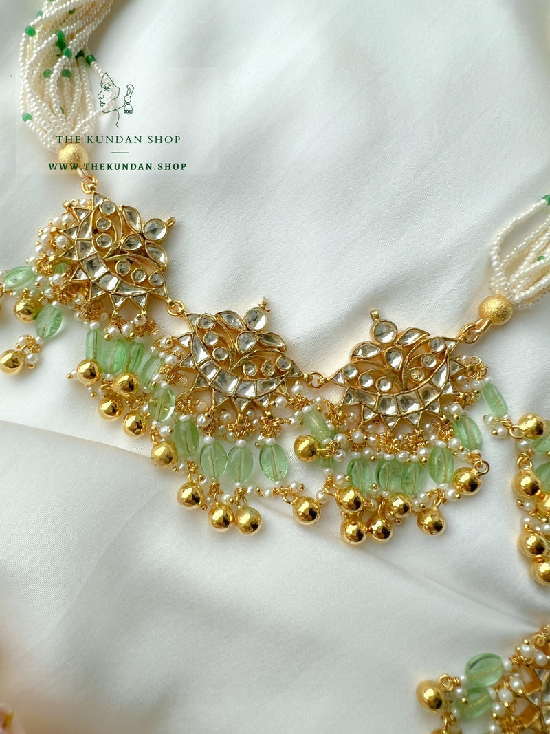 Settled in Mint Necklace Sets THE KUNDAN SHOP 