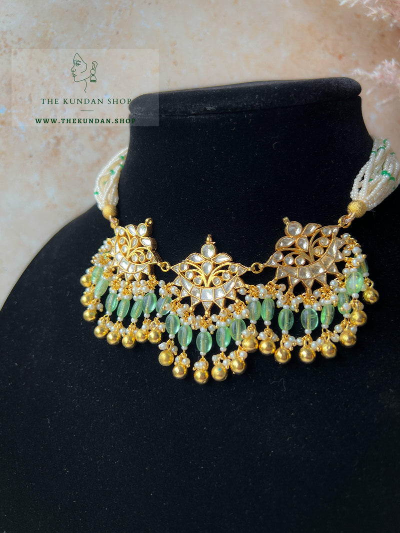 Settled in Mint Necklace Sets THE KUNDAN SHOP 