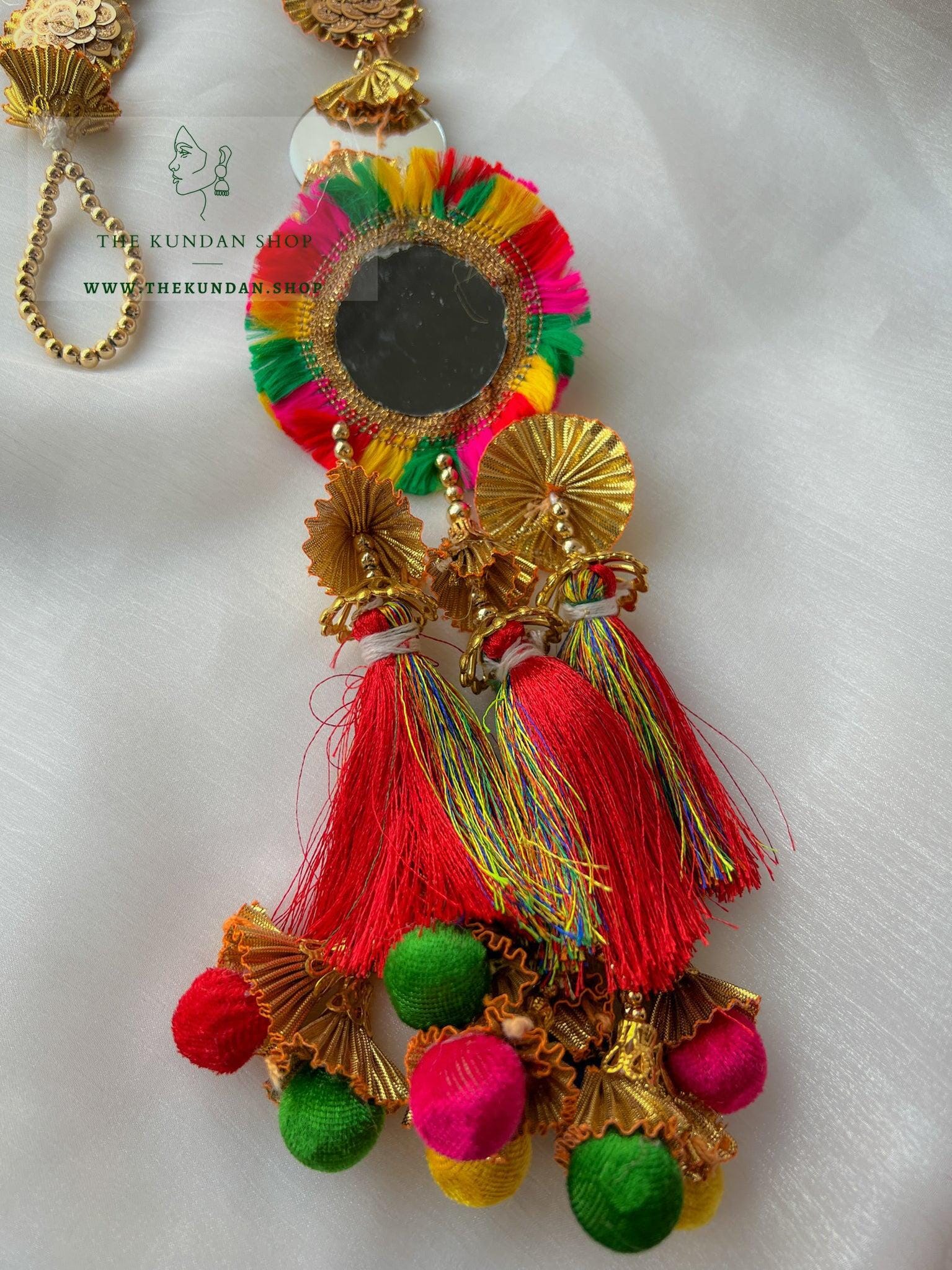 Mirror Fringe in Multi Prandhi THE KUNDAN SHOP 