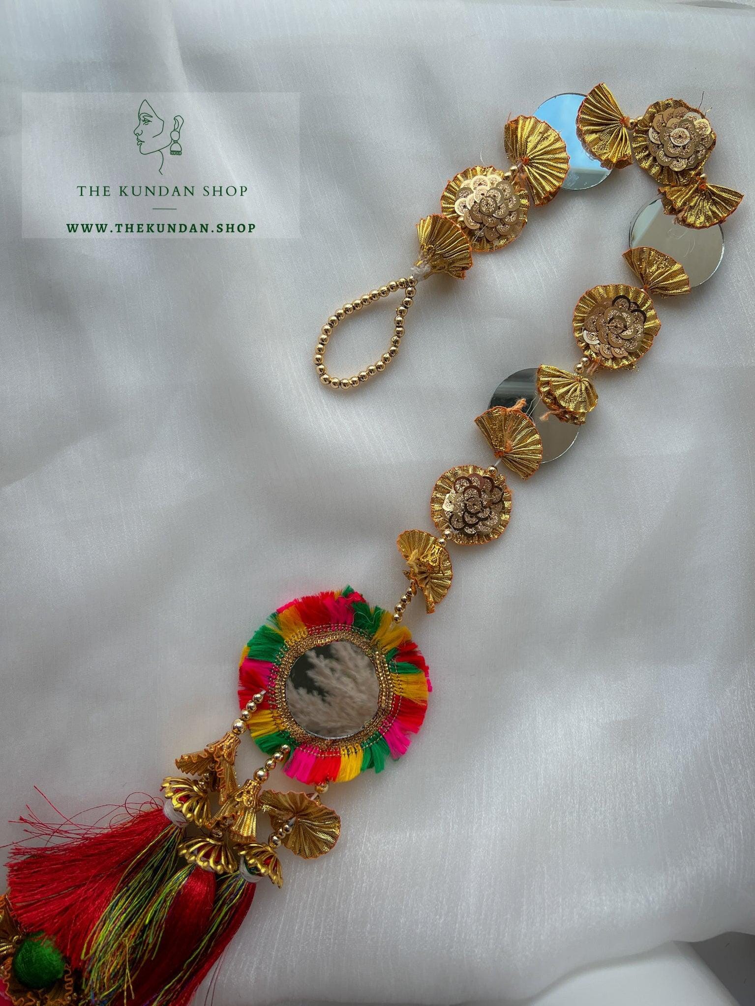 Mirror Fringe in Multi Prandhi THE KUNDAN SHOP 
