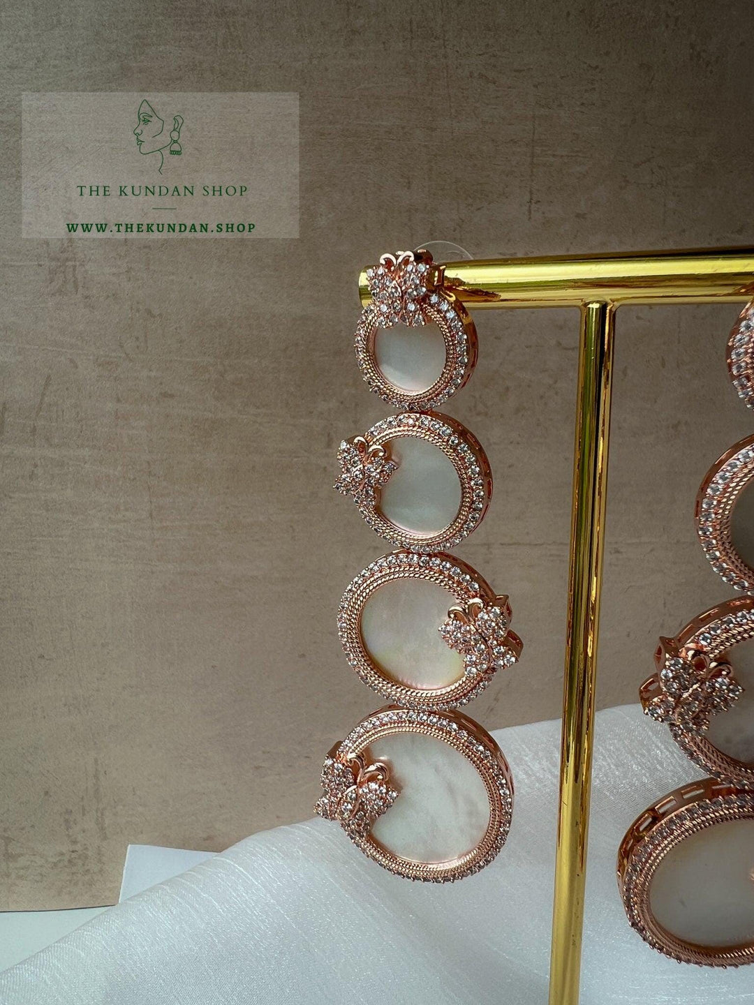 Monarch in Mother Of Pearl Earrings THE KUNDAN SHOP Rose Gold 