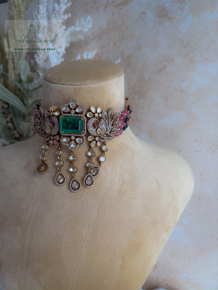 Emerald Stone Moorni Necklace Sets THE KUNDAN SHOP 