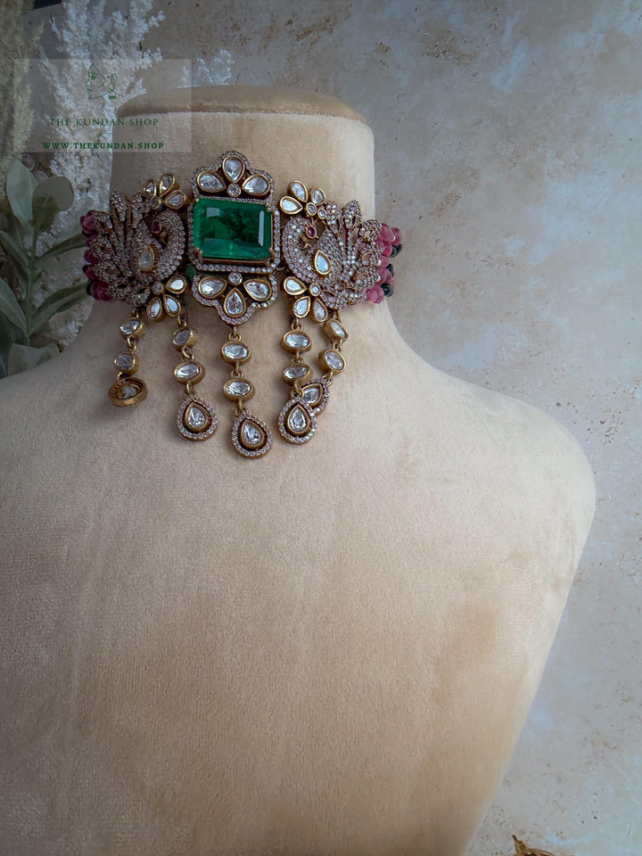 Emerald Stone Moorni Necklace Sets THE KUNDAN SHOP 