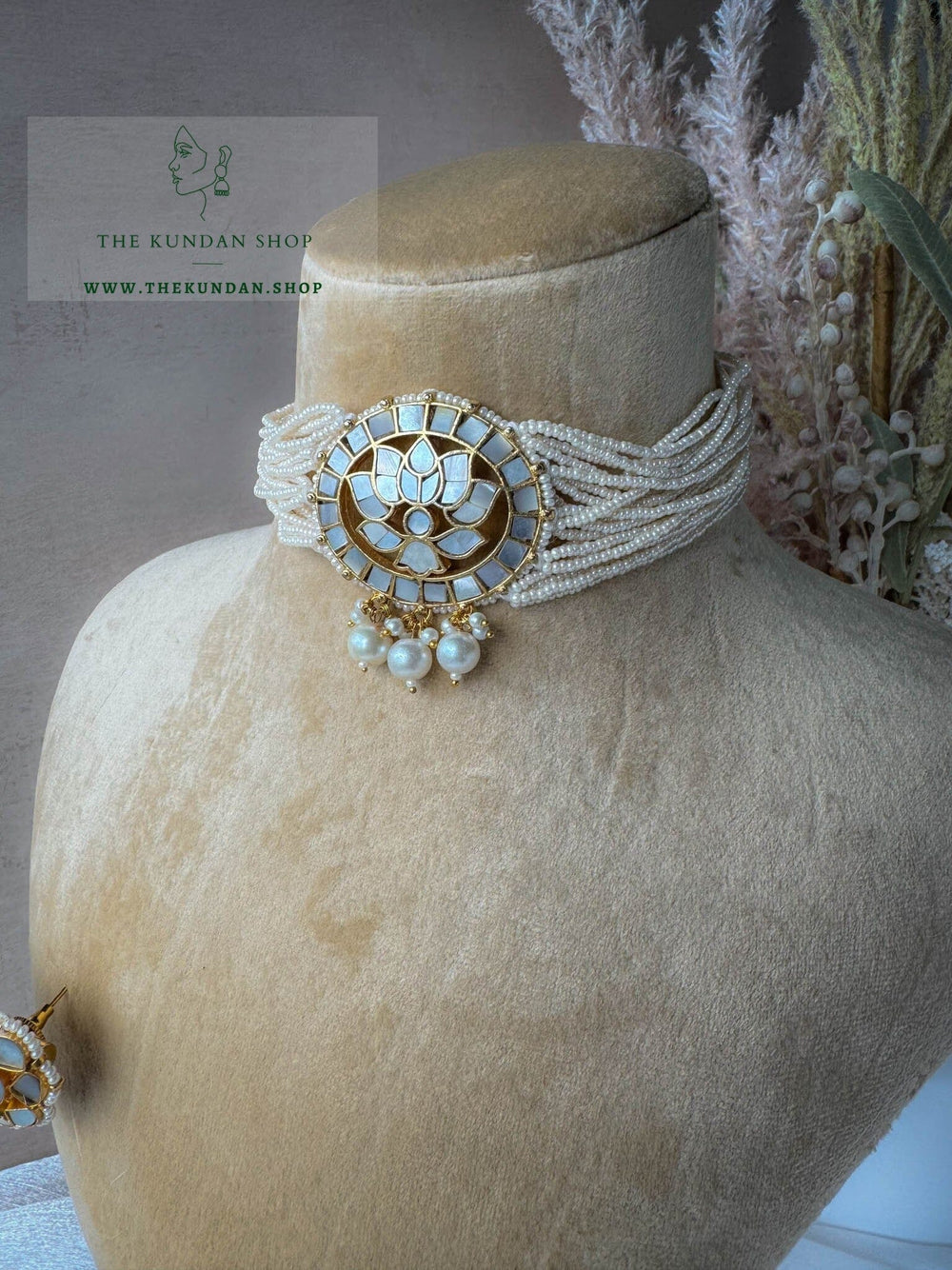 At Ease in Mother of Pearl Necklace Sets THE KUNDAN SHOP 