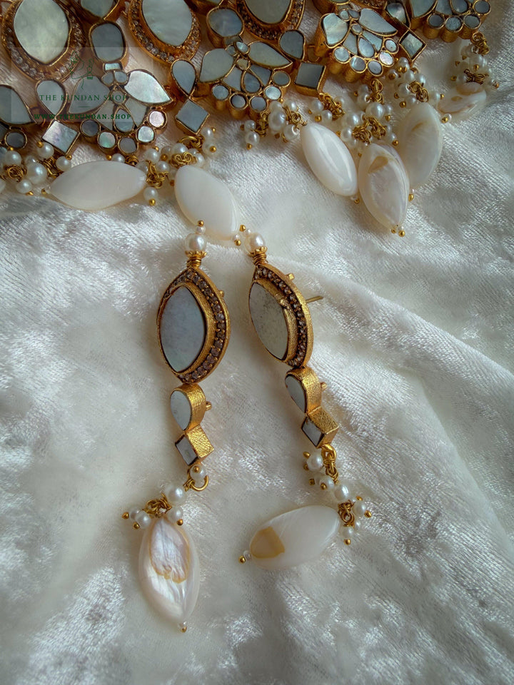 Adoring Pearls // Mint &amp; Mother of Pearl Necklace Sets THE KUNDAN SHOP 
