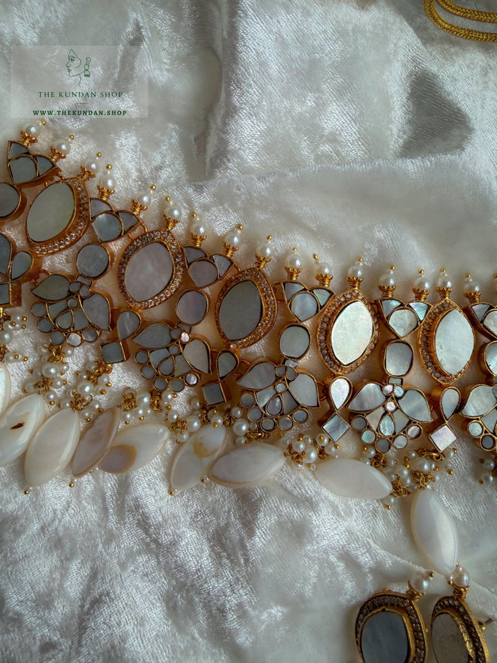 Adoring Pearls // Mint &amp; Mother of Pearl Necklace Sets THE KUNDAN SHOP 