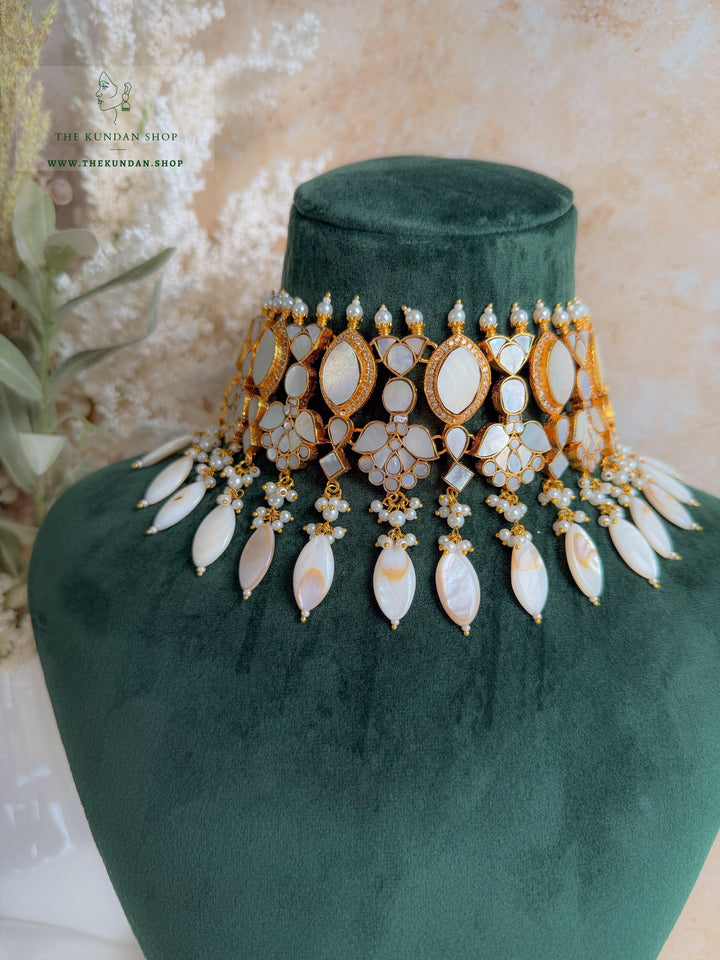Adoring Pearls // Mint &amp; Mother of Pearl Necklace Sets THE KUNDAN SHOP 