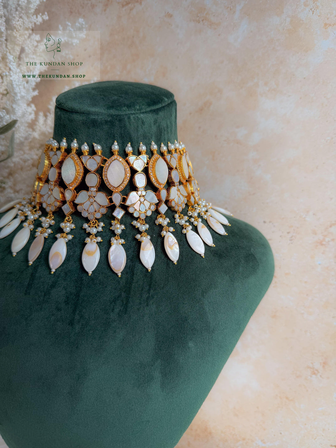 Adoring Pearls // Mint &amp; Mother of Pearl Necklace Sets THE KUNDAN SHOP 