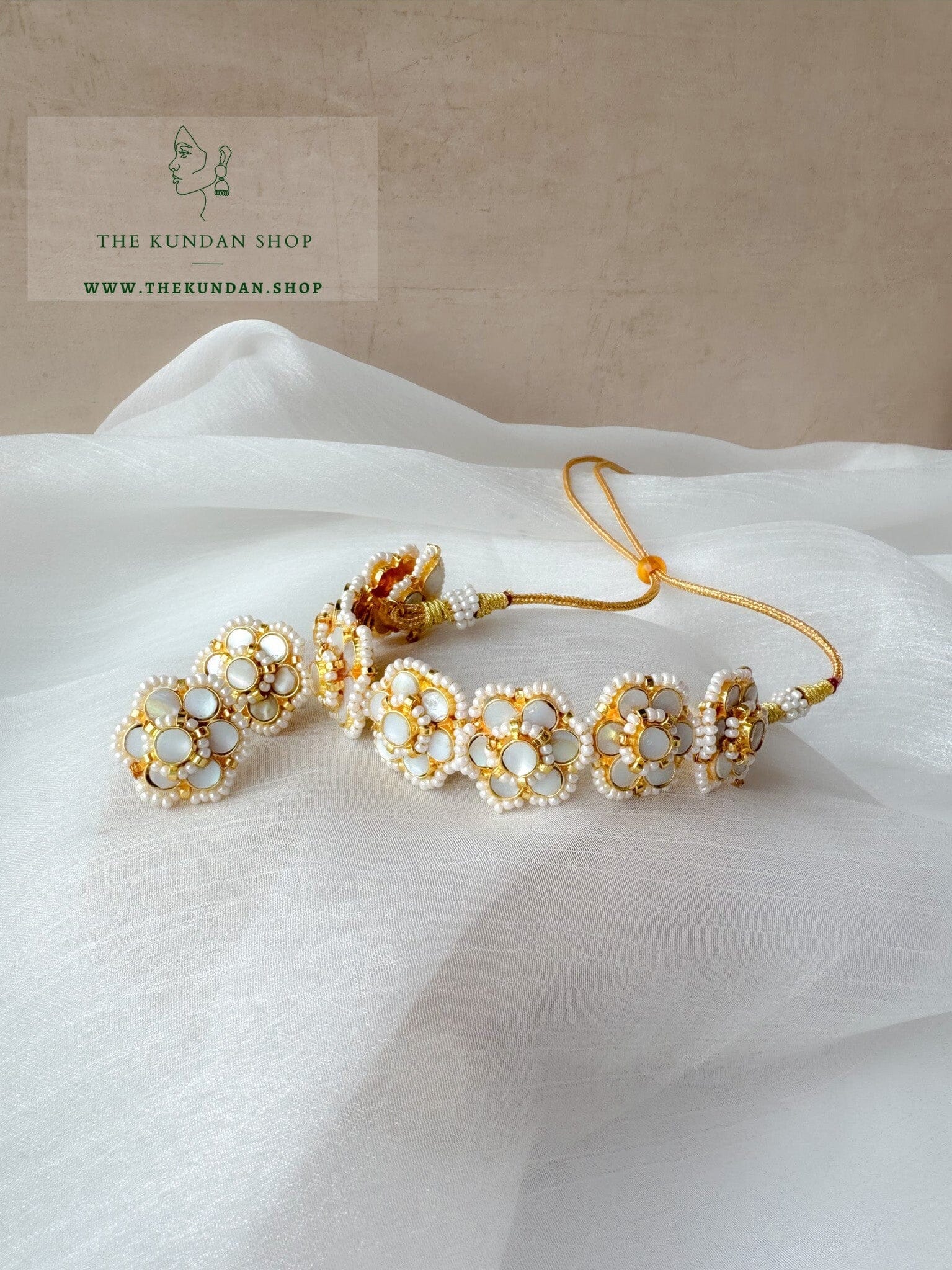 Botanic Kundan in Mother of Pearl Necklace Sets THE KUNDAN SHOP 