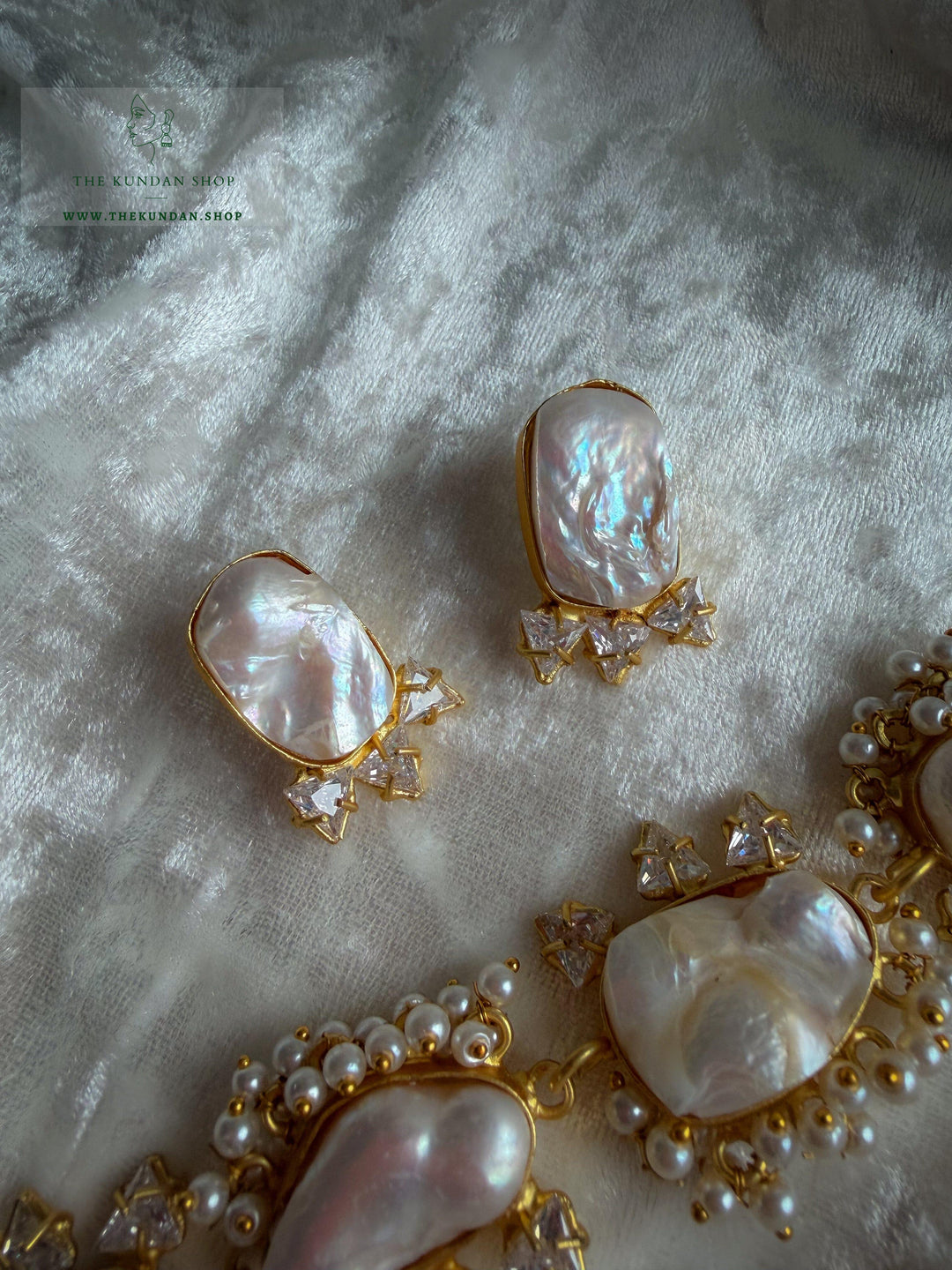 Pearl Princess // Rhinestones Necklace Sets THE KUNDAN SHOP 
