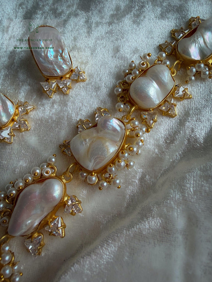 Pearl Princess // Rhinestones Necklace Sets THE KUNDAN SHOP 