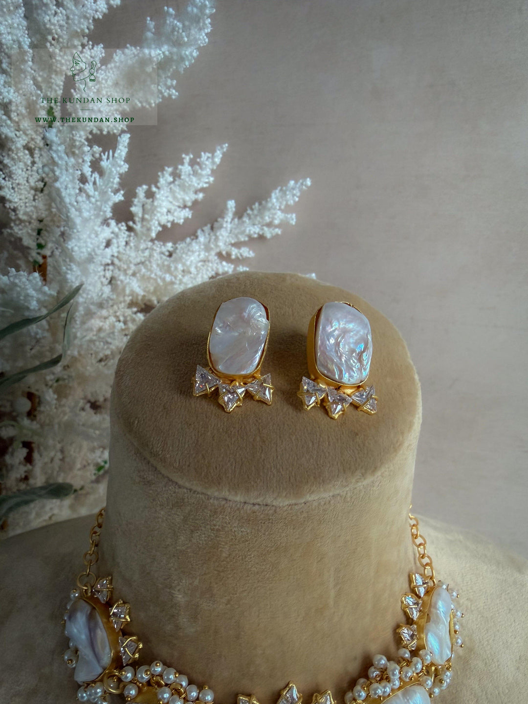Pearl Princess // Rhinestones Necklace Sets THE KUNDAN SHOP 