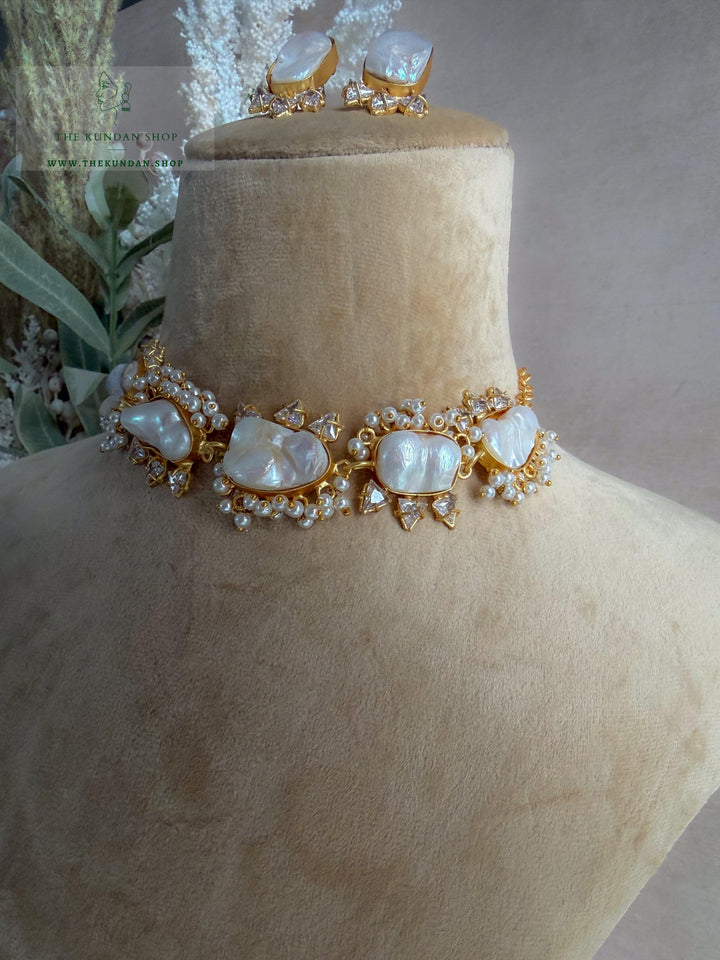 Pearl Princess // Rhinestones Necklace Sets THE KUNDAN SHOP 