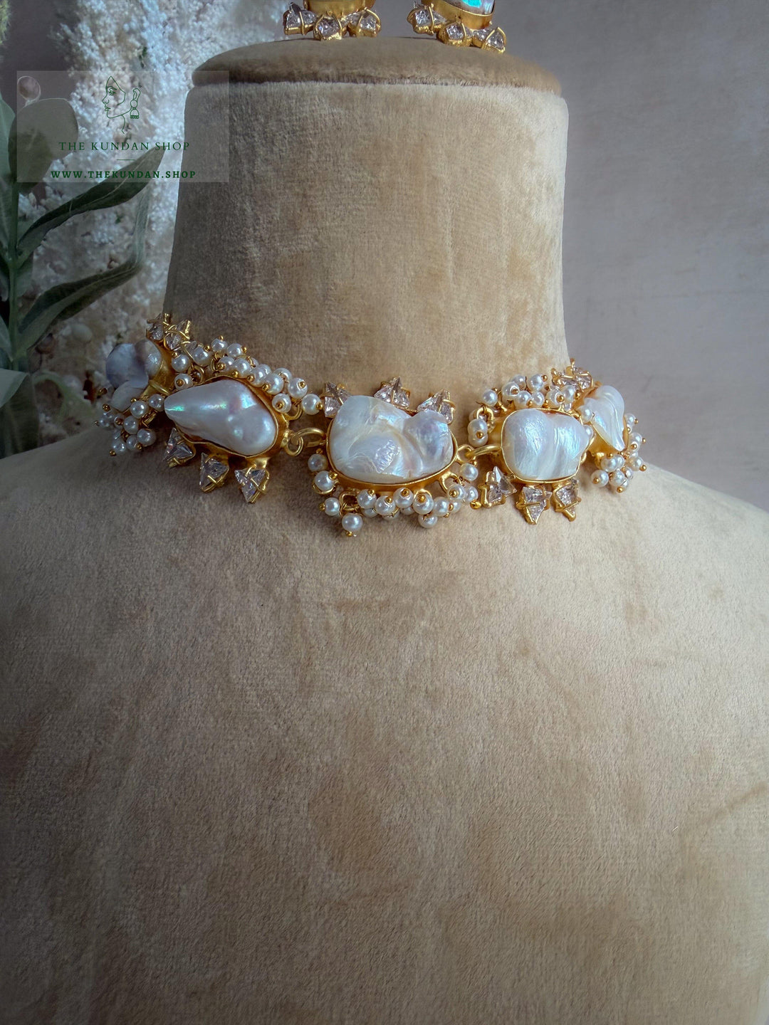 Pearl Princess // Rhinestones Necklace Sets THE KUNDAN SHOP 