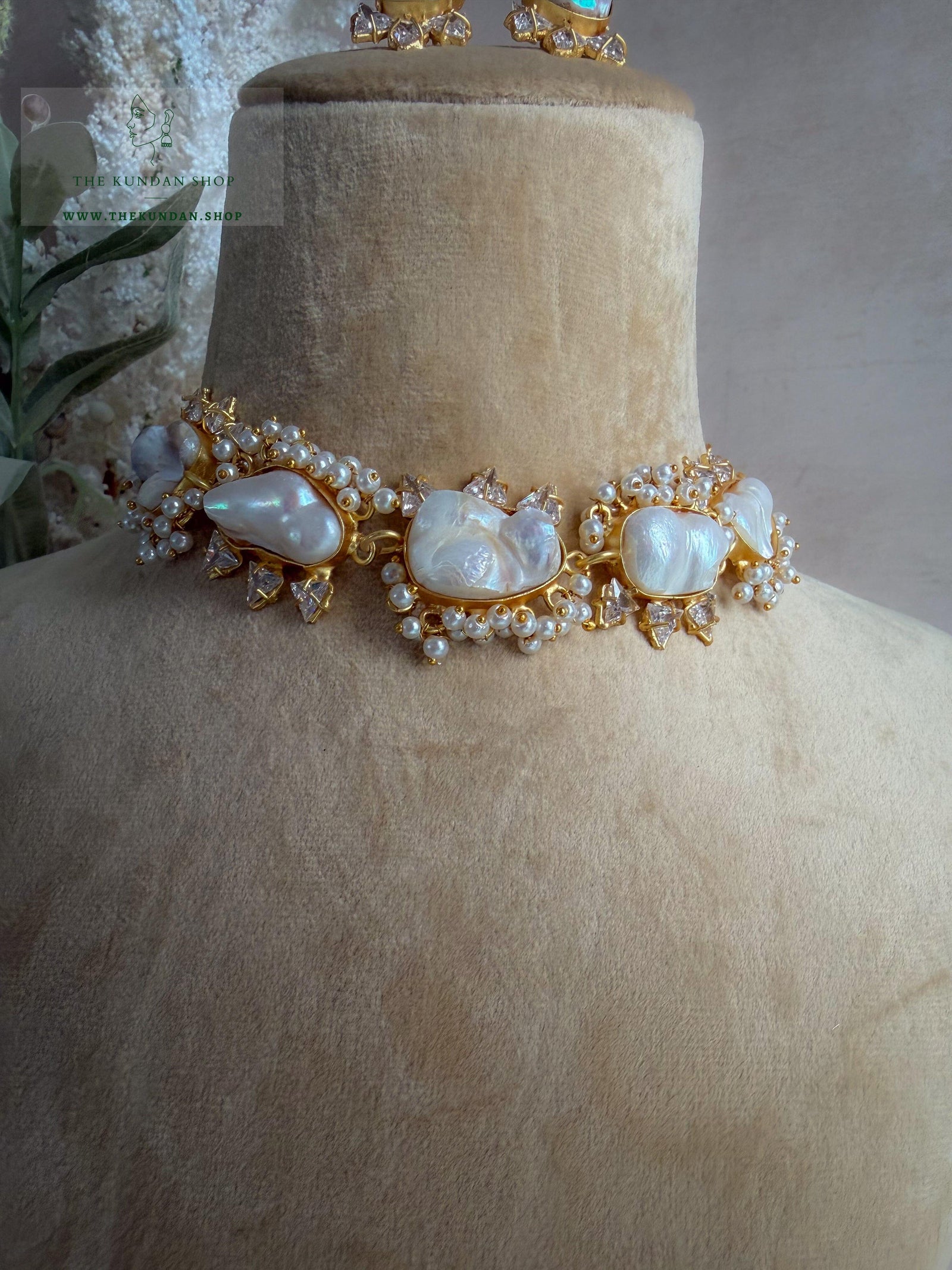 Pearl Princess // Rhinestones Necklace Sets THE KUNDAN SHOP 