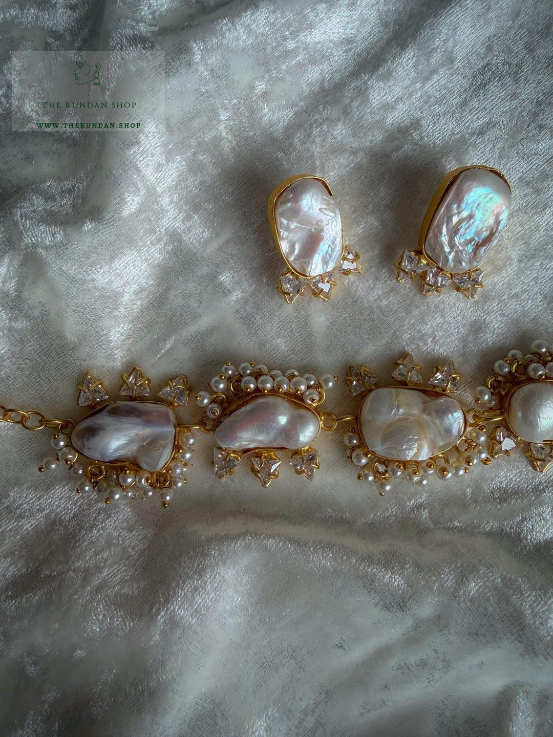 Pearl Princess // Rhinestones Necklace Sets THE KUNDAN SHOP 