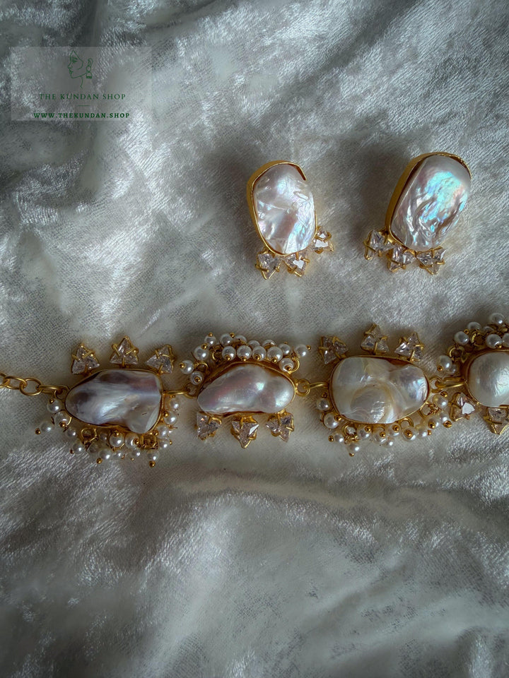 Pearl Princess // Rhinestones Necklace Sets THE KUNDAN SHOP 